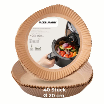 Fackelmann Backpapier für Heißluftfritteuse, rund, Ø20cm, 40 Stk.